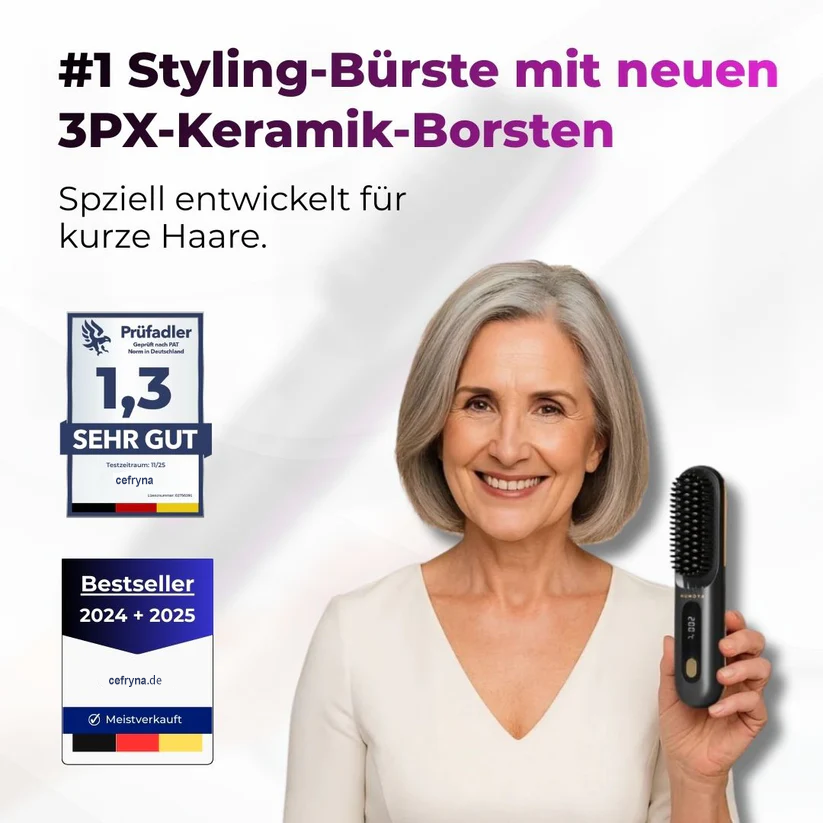 🪮⚡🔥 Die erste intelligente Stylingbürste für kurzes Haar – präzise, sicher & mühelos