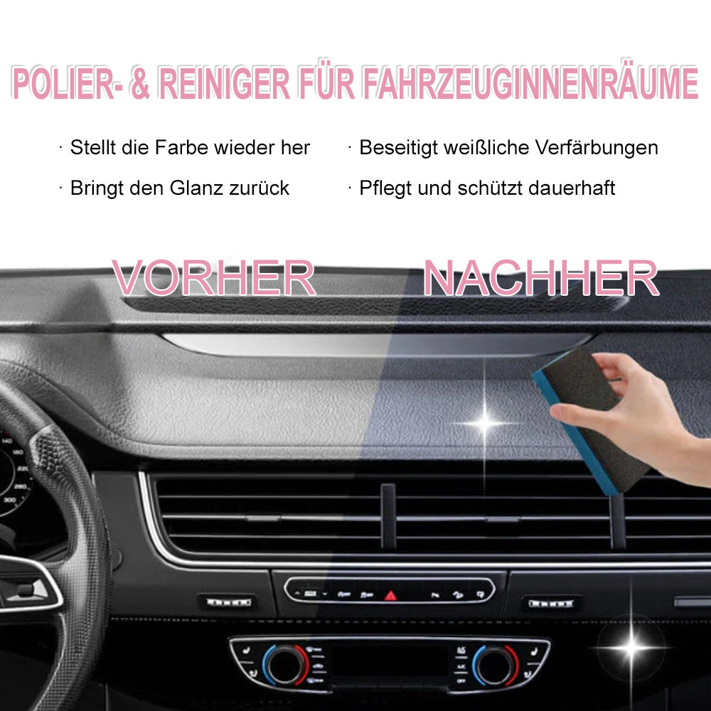 🚗 Auto-Innenraum-Tiefenpflege & Reiniger – Frischt Kunststoff & Leder auf (Inkl. Schwamm & Tuch)