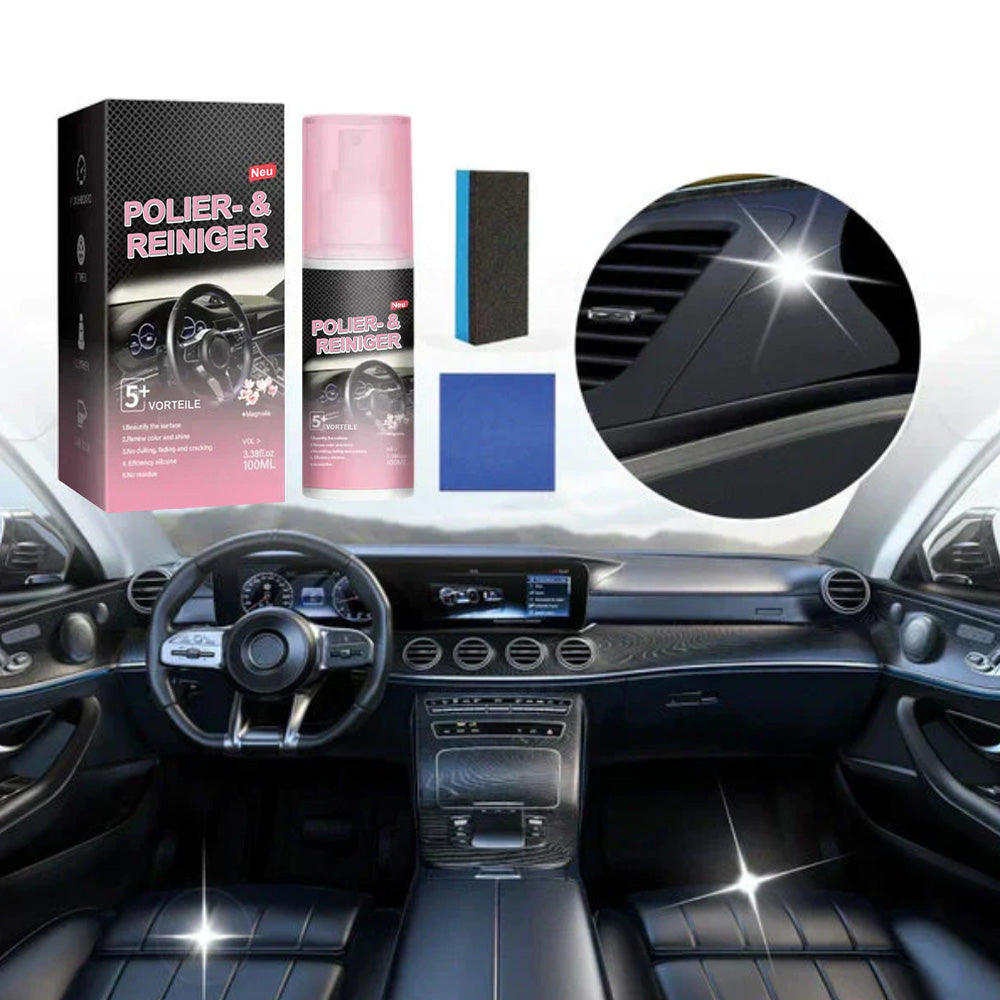🚗 Auto-Innenraum-Tiefenpflege & Reiniger – Frischt Kunststoff & Leder auf (Inkl. Schwamm & Tuch)
