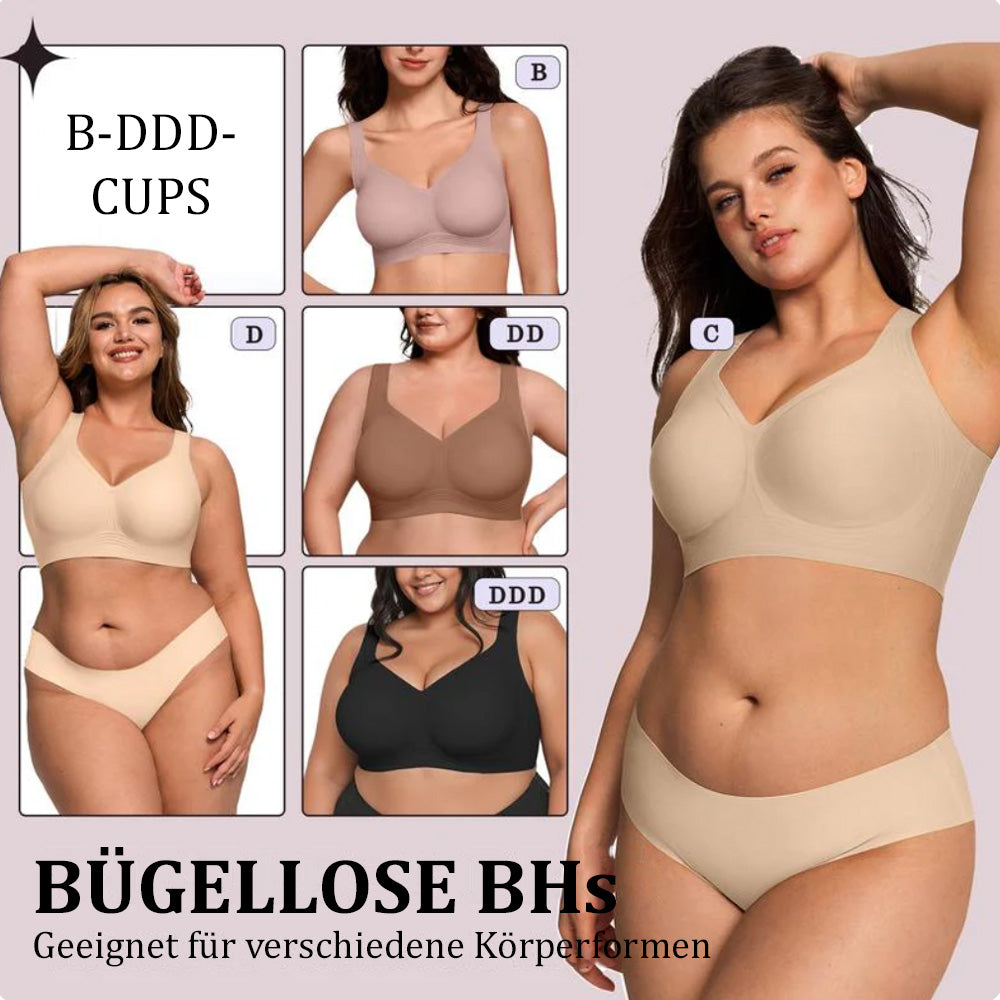 🔥💓Jelly Wireless Damen bequeme bügellose BHs Push-up Bralettes nahtlose T-Shirt-BHs tiefes V Alltags-BHs