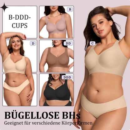 🔥💓Jelly Wireless Damen bequeme bügellose BHs Push-up Bralettes nahtlose T-Shirt-BHs tiefes V Alltags-BHs