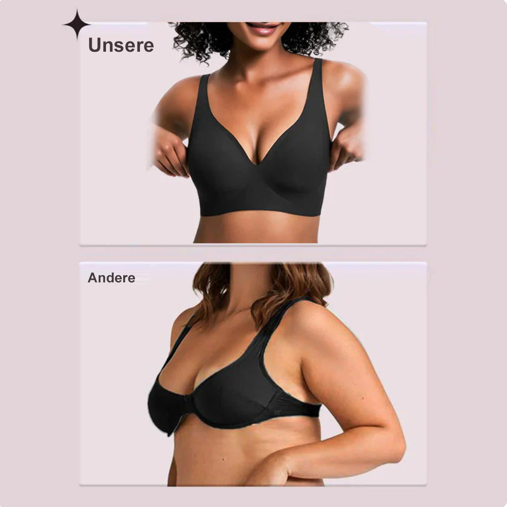 🔥💓Jelly Wireless Damen bequeme bügellose BHs Push-up Bralettes nahtlose T-Shirt-BHs tiefes V Alltags-BHs